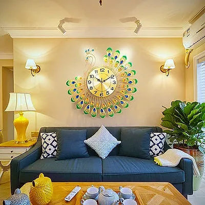 Majestic Peacock Wall Clock